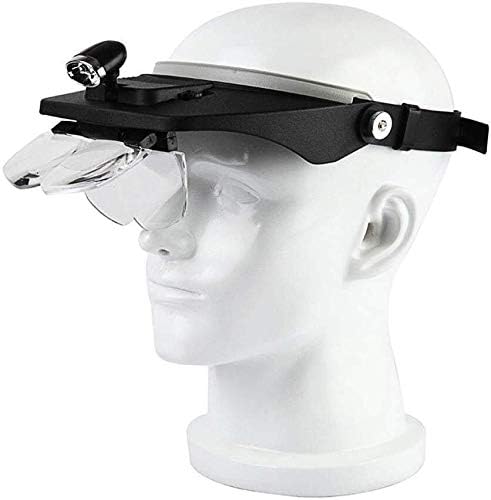 אוזניות מוארות משקפיים מגדלת, 2 אורות אורות דיבורית זכוכית מגדלת זכוכית מגדלת עבור אלקטרוניקה ריס