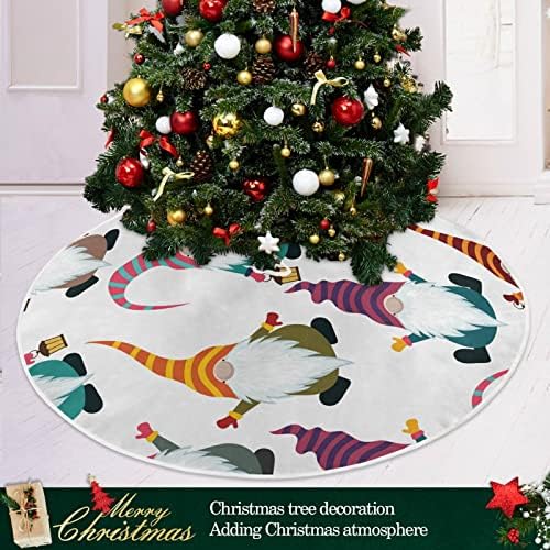 כרטיס חג מולד עם גמדים מצחיקים חצאית עץ חג המולד 36 אינץ 'תפאורה לבית לחצאית עץ חג המולד מחצלת קישוטי