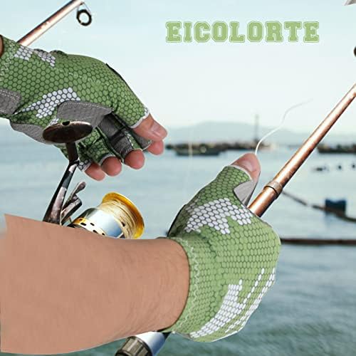 איקולורטה הסוואה כפפות דיג עם עיצוב סיליקון נגד החלקה - כפפות דיג נוחות ונושמות עם הגנה מפני השמש
