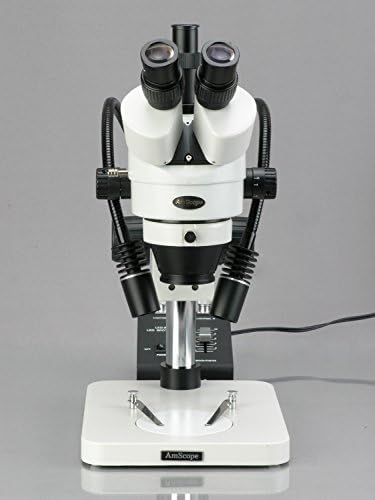 AMSCOPE SM-1TS-L6W מיקרוסקופ זום סטריאו סטריאו מקצועי מקצועי, עיניים WH10X, הגדלה של 7X-45X, מטרה זום 0.7X-4.5X,