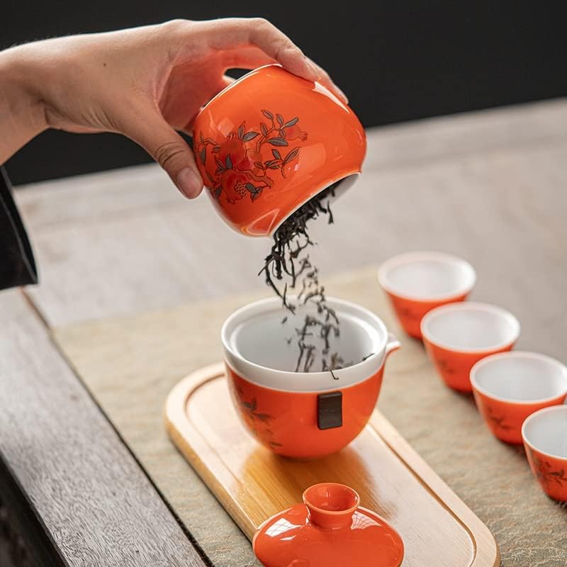 סיר Feer ארבע כוסות עם ערכת תה נסיעות ניידת מסנן
