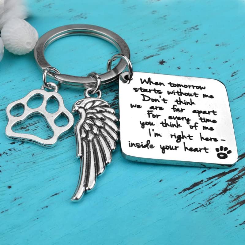 מחזיק מפתחות מתנות אהדת זיכרון לחיות מחמד קילנר, כאשר מחר מתחיל בלעדי מחזיק מפתחות כלב חתול לבעל חיות