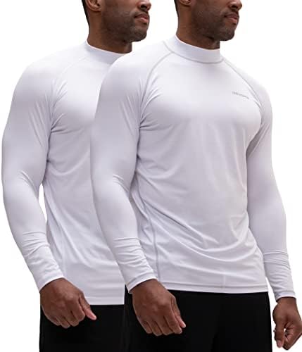 3 חבילה גברים של ספורט צב צוואר ארוך שרוול דחיסת חולצות