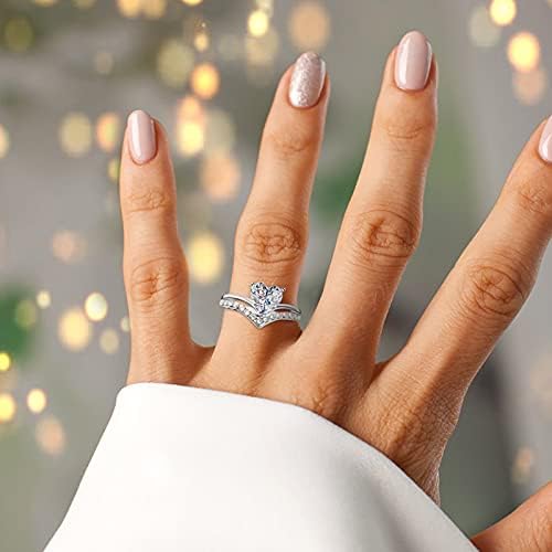 2023 טבעת מעורבות חדשה נסיכה בהתאמה אישית של נשים בצורת לב זירקון טבעות אגודל טבעות אגודל