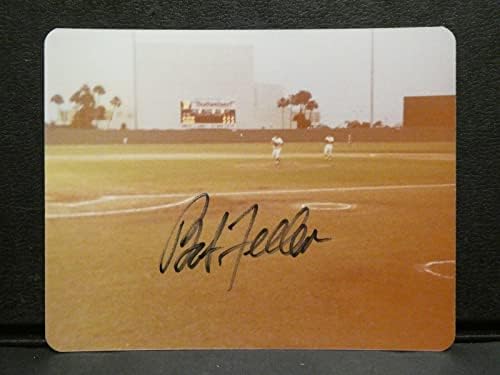 בוב פלר חתם על גלוית בייסבול עם חתימות חתוכות