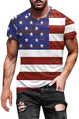 חולצות קיץ גדולות וגבוהות לגברים גברים קיץ יום עצמאות אופנה 3 חולצה הדפסה דיגיטלית של גברים