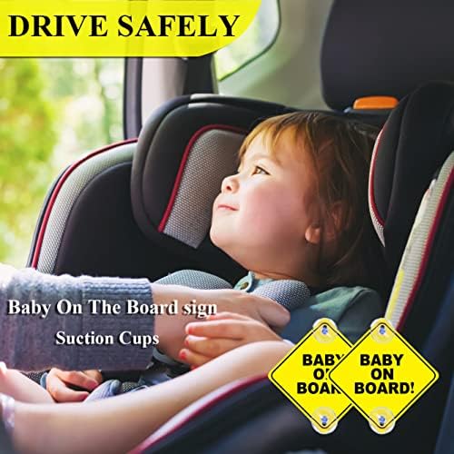 2 יחידות תינוק על לוח סימנים - יניקה כוסות - ילדים על לוח רכב מדבקה - עמיד למים תינוק על לוח