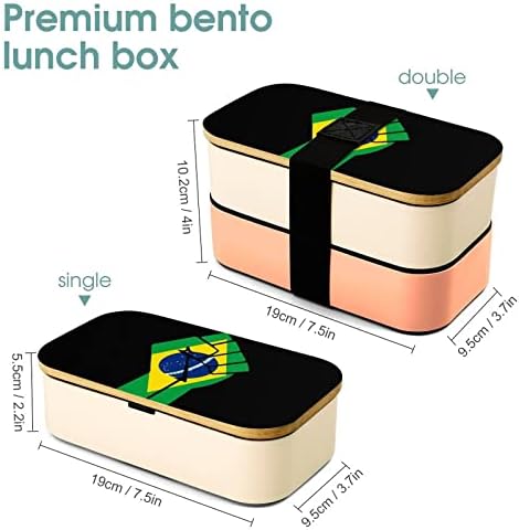 דגל ברזיל התנגד לשכבה כפולה קופסת ארוחת צהריים בנטו עם מכשיר ארוחת צהריים מערכה כוללת 2 מכולות