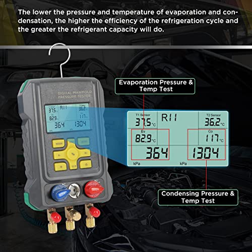 מדדי AC דיגיטלי סט סעפת HVAC סט עבור 93 קירור מקרר לחץ לחץ על מד SET R134A R22 R12 R410A R1234YF