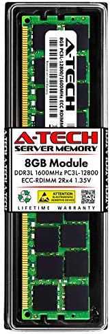 זיכרון זיכרון A -Tech 8GB עבור Dell Precision T3600 - DDR3L 1600MHz PC3-12800 ECC רשום RDIMM 2RX4