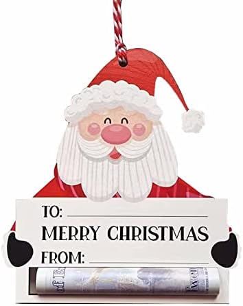 ארנק חג המולד תלוי עץ עץ ארנק חג המולד קישוט כסף ייחודי להחזיק חג וכרטיס חג המולד וכרטיס מתנה