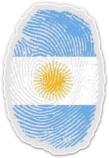 טביעת אצבע של דגל ארגנטינה - מדבקת ויניל 5 - למחשב נייד לרכב I - מדבקות אטומות למים