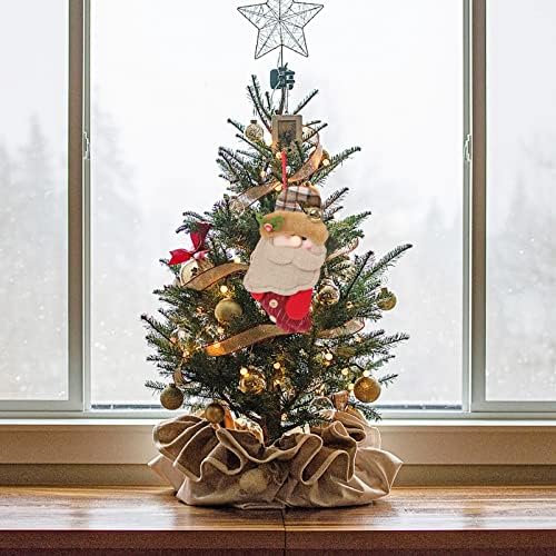 Veemoon 10 מחשבים קטיפה קישוט ממתקים עץ חג המולד קלאסי לטיפול בקישוט חלון גרב אחים סנטה שקיות חג