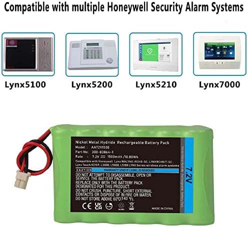 החלפת uwayor 300-03864-1 סוללה לאזעקת Honeywell Lynx Walynx-RCHB-SC Honeywell Lynx Touch K5109, L3000,