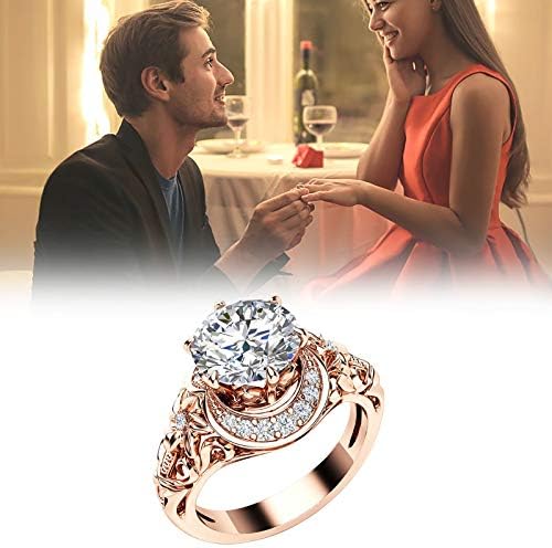 מעודן החוצה להנציח טבעת נשים אירוסין חתונה תכשיטי אביזרי מתנה שמנמן מתכוונן טבעות