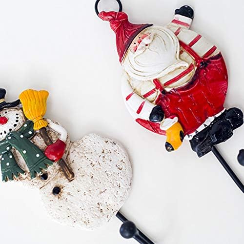 ווים דבק כבד לחג המולד: ווים של סנטה שלג של סנטה סנטה 2 יחידים מקל חג על קולבים דקורטיביים לתליית תליית מעיל