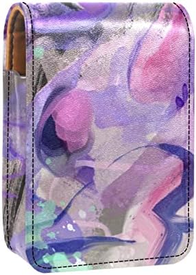מיני איפור תיק עם מראה, מצמד ארנק מעוור שפתון מקרה, נפש אמנות גרפיטי סגול מודרני