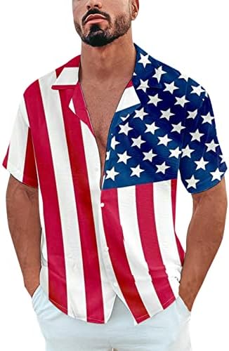 4 ביולי חולצות טי לגברים שרוול קצר חולצות באולינג וינטג 'דגל ארהב מודפס