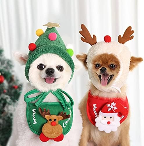 כלב צעיף בנדנה כותנה רחיץ חג המולד כלב צעיף עניבת פרפר חמוד סנטה משולש ליקוק לחיות מחמד חתול כלב אבזרים