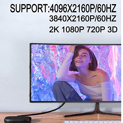 4K HDMI 2.0 כבל 4.9 רגל 4K 60 הרץ תומך בתמיכה בקצב ההעברה של 18 ג'יגה -ביט לשנייה תמיכה HDR 3D תואם לכל