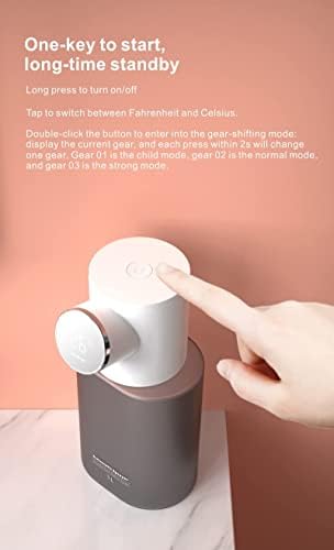 מתקן סבון אוטומטי, 1000 מל/35oz נטול מגע נטען נטען למתקן סבון עם תצוגת טמפרטורה, חיישן אוטומטי מתקן