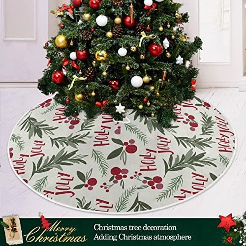 Oarencol חג המולד הולי עלי ג'יף פירות עץ חג המולד חצאית עץ חג המולד 36 אינץ 'מפלגת חג חג המולד קישוטים