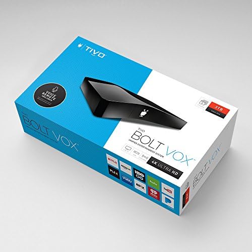 Tivo Bolt Vox 3TB, DVR ונגן מדיה סטרימינג, 4K UHD, עכשיו עם שליטה קולית!