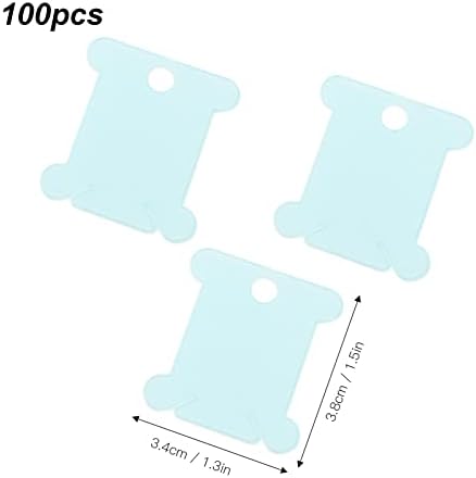 ברציים של חוט דנטלי, 100 יח ', חוט חוט פלסטי חוט זרם כרטיסי חוט רקמה כחולים מארגן חוט דנטלי לתפר