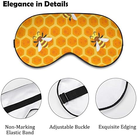 דבורים צהובות הדפס מסכת עיניים אור חוסמת מסכת שינה עם רצועה מתכווננת לנסיעות משמרת שינה