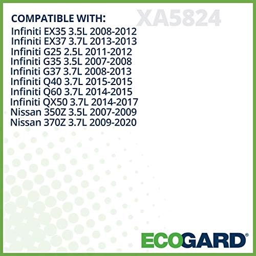 ECOGARD XA5824 מנוע פרימיום מסנן אוויר מתאים לאינפיניטי G37 3.7L 2008-2013, G35 3.5L 2007-2008, QX50
