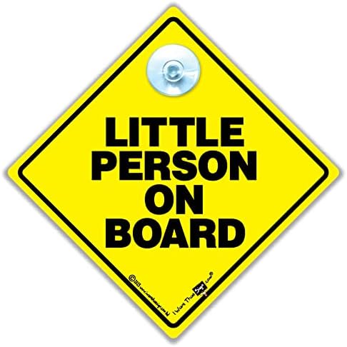 קטן אדם על לוח רכב סימן, קטן אדם סימן, תינוק על לוח סימן סגנון יניקה כוס רכב סימן בצהוב ושחור 14 סמ