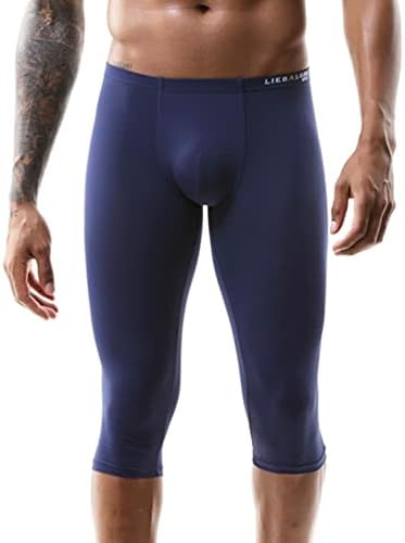 מכנסי דחיסה של 3/4 של גברים מכנסי כושר יוגה שכבת כושר שכבת אימון אימון טייץ 'מכנסיים קצרים חותלות