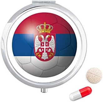 סרביה לאומי דגל כדורגל כדורגל גלולת מקרה כיס רפואת אחסון תיבת מיכל מתקן