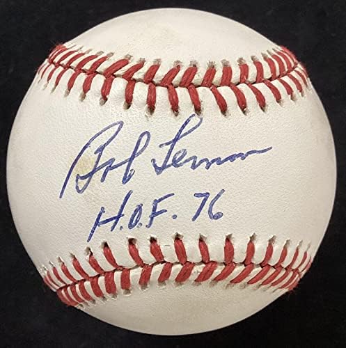 בוב לימון חתום בייסבול בוב בראון אינדיאנים חתימה חתימה HOF 76 כתובת JSA - כדורי בייסבול עם חתימה