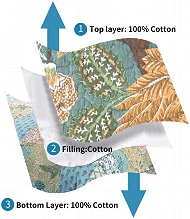 טלאי טלאי שמיכת מיטות מיטות קווין מידה כותנה רטרו רטרו שיק פייזלי פרחוני פרחים אמיתיים