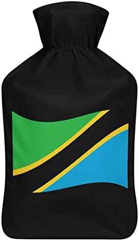דגל של טנזניה מים חמים בקבוק 1000 מ ל עם כיסוי רך נשלף חם קר חבילת מים הזרקת תיק עבור יד רגליים