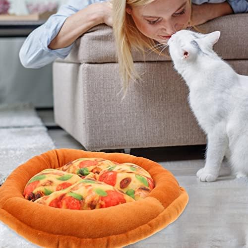 חיצוני צעצועי חתול מיטה מקורה חתול שינה מחצלת פיצה בצורת חתול כרית רך חם כלב מיטה עגול מיטת מחצלות לחיות