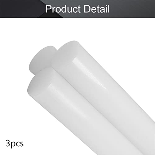 OTHMRO 3PCS PE מוטות עגולים פלסטיק מוט 25 ממ קוטר חיצוני 0.3 מ 'אורך מוטות PE מוטות מוט מוט עגול מוט
