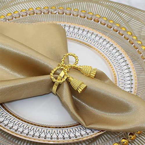 FEGOCLT 24/PCS מפיות זהב טבעות מפיות מתכתיות מחזיקי מפיות לחג המולד לחג המולד לחתונה מפלגות שולחן