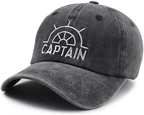 קפטן כובע לנשים גברים, מצחיק מתכוונן כותנה רקום שיט ימי בייסבול כובע