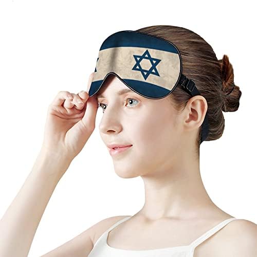 דגל ישראל וינטג 'מודפס מסכת עיניים שינה כיסוי עיניים מכוסות עיניים עם רצועה מתכווננת לילה צולעות