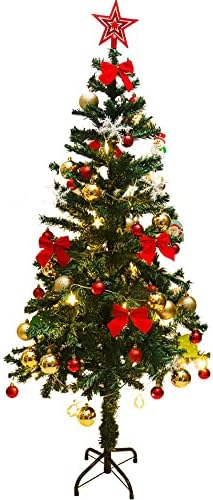 עץ חג המולד המלאכותי, בסיס מתקפל, קל להרכבה, מתאים לתצוגה בפתח, מסדרון, מרפסת ומרפסת קישוט