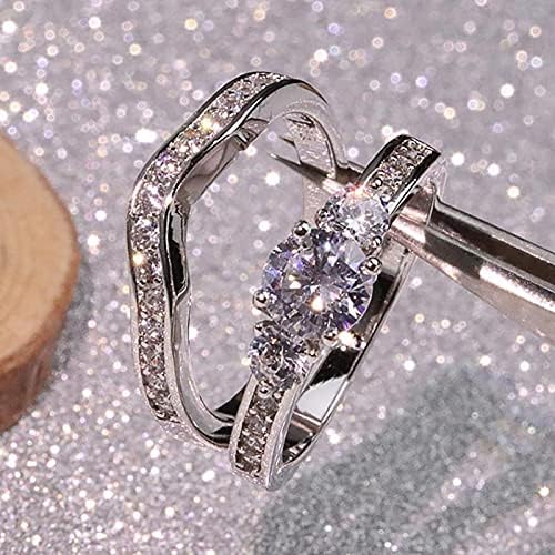 יהלום מלא בצורת טבעת בצורת אופנה טרנדית טבעות בנות בנות גילוף חלול תכשיטים טבעת זוגות יהלומים
