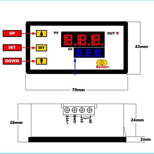 Puryn W3230 MINI בקר טמפרטורה דיגיטלית K-TYPE תרמוסטט 12V 24V 220V רגולטור חימום בקרת קירור תרמו-ויולטור