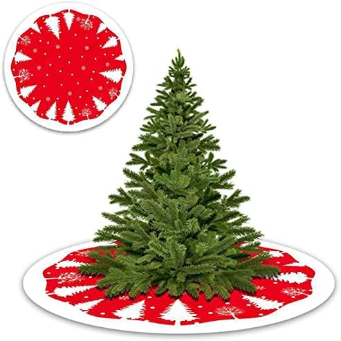 חצאית עץ חג המולד 36 אינץ 'בגד לבן אדום עץ חג המולד עץ עץ חצאיות עיצוב לחג המולד למסיבת חג