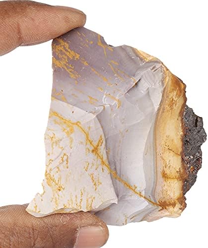 792 Ct. ריפוי קריסטל לבן וצהוב Mookaite Jasper Gemstone Gemstone אבן ריפוי גולמית ליוגה, מדיטציה, ניקוי