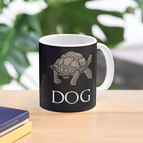 עיצוב חמוד דפוס שחור אלדן טבעת כלב טרנדי ספל קפה מצחיק הדפס חידוש דו צדדי כוס קרמיקה לבנה כוס