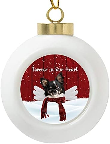 קישוטים לחג המולד כלב חג המולד טרייר שור לנצח בלבנו קישוט כדור קרמיקה תלייה קישוטים לעץ מתנה ליום