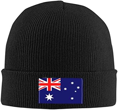 קטאר דגל לסרוג כובע רך קלאסי נמתח סקי כפת כובע חורף כובעים חמים לנשים גברים שחור