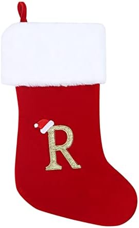 מונוגרמה גרבי חג המולד גרב קישוט גרב קלאסי בהתאמה אישית לקישוט גרביים לחג משפחתי אופי אלפבית גרבי